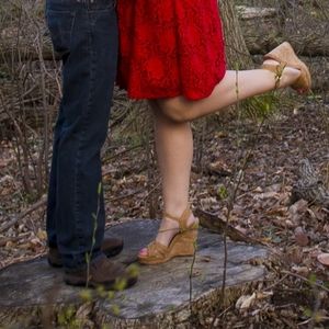 Stuart Weitzman size 9.5 Cork Platform Wedges w/ bag